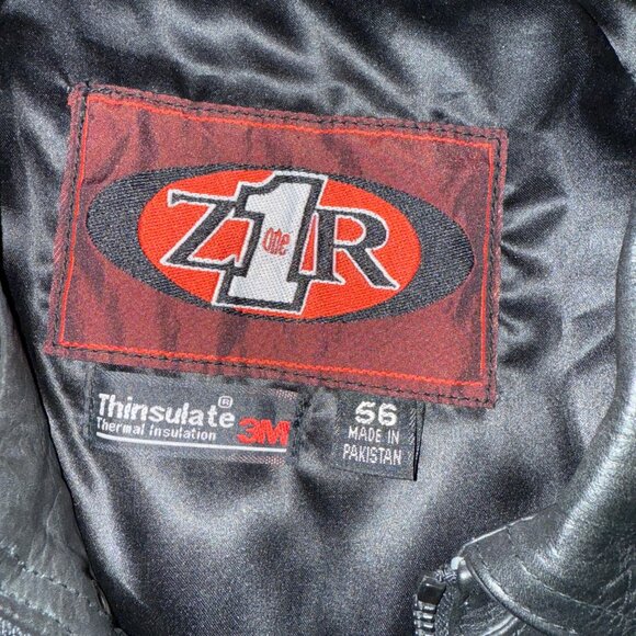 Z1R Leather Jacket Men’s 56 Black Motorcycle Biker 3M Thinsulate Lined - Picture 4 of 4